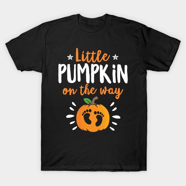 Pregnancy Little Pumpkin On The Way Funny Halloween Baby Shower Costume Couples T-Shirt by HCMGift